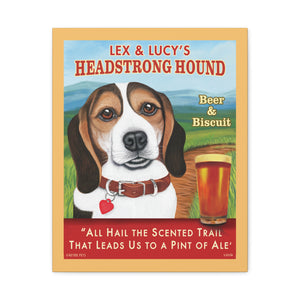 Personalized Headstrong Hound Beagle Canvas
