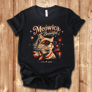 Meowica the Beautiful | Patriotic Cat T-Shirt