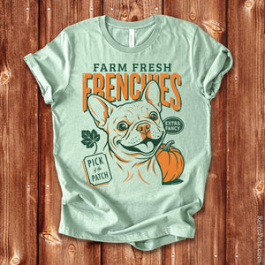 Farm Fresh Frenchies T-Shirt — Vintage French Bulldog Fall Tee