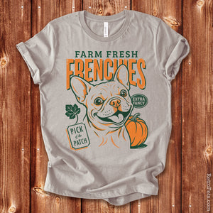 Farm Fresh Frenchies T-Shirt — Vintage French Bulldog Fall Tee
