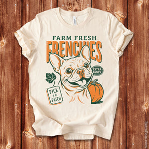 Farm Fresh Frenchies T-Shirt — Vintage French Bulldog Fall Tee