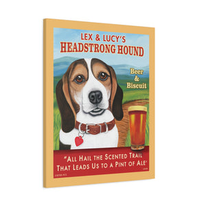 Personalized Headstrong Hound Beagle Canvas
