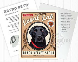 Black Velvet Stout Art | Black Velvet Stout Frame Art | Retro Pets Art