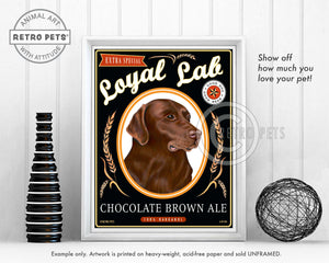 Labrador Retriever Art "Chocolate Brown Ale" Art Print by Krista Brooks