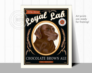 Labrador Retriever Art "Chocolate Brown Ale" Art Print by Krista Brooks