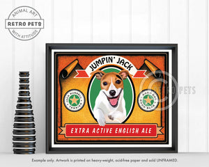 Jack Russell Terrier "Jumpin' Jack" Art Print by Krista Brooks