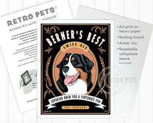 Berner's Best Dog Art | Berner's Best Art | Retro Pets Art