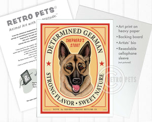 Determined German Dog Art | Determined German Art | Retro Pets Art