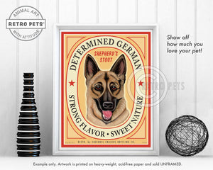 Determined German Dog Art | Determined German Art | Retro Pets Art