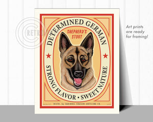 Determined German Dog Art | Determined German Art | Retro Pets Art