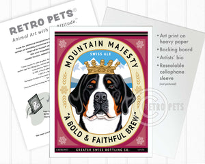 Greater Swiss Mountain Dog "Mountain Majesty" Art Print by Krista Brooks