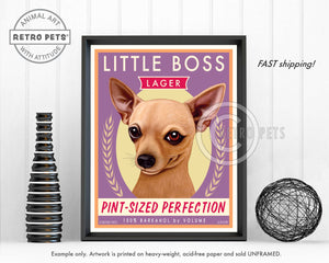 Little Boss Lager Art | Little Boss Lager | Retro Pets Art