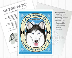 Siberian Husky Art "Powder Hound Husky" Art Print by Krista Brooks