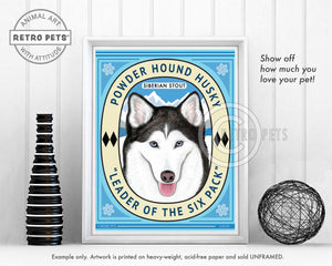Siberian Husky Art "Powder Hound Husky" Art Print by Krista Brooks