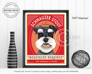 Schnauzer Art "Schnauzer Stout" Art Print by Krista Brooks