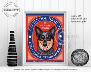 Cattle Dog Draught | Cattle Dog Art | Retro Pets Art