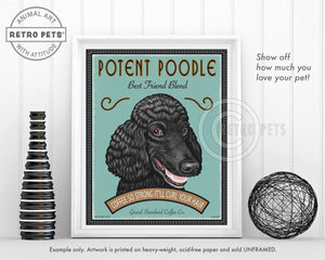 Poodle Art "Potent Poodle Fine French Roast" Art Print by Krista Brooks