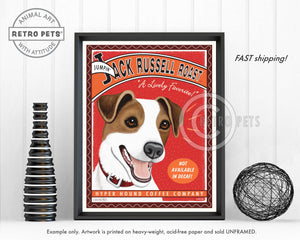 Jack Russell Roast | Russell Roast Art | Retro Pets Art