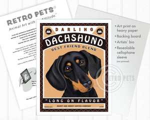 Darling Dachshund Coffee Art | Dachshund Coffee Art | Retro Pets Art