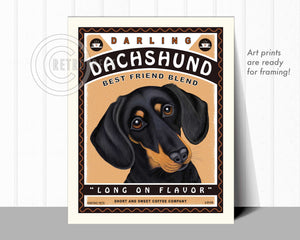 Darling Dachshund Coffee Art | Dachshund Coffee Art | Retro Pets Art