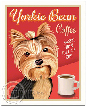 Yorkshire Terrier Art "Yorkie Bean Coffee" Art Print by Krista Brooks