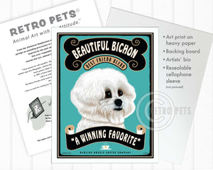 Bichon Frise Art "Beautiful Bichon Coffee" Art Print by Krista Brooks