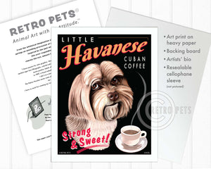 Havanese Art "Little Havanese Cuban Coffee" Art Print by Krista Brooks