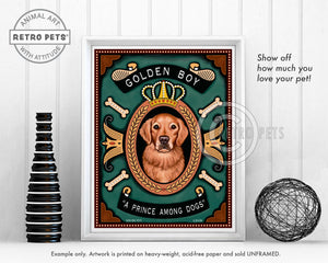 Golden Retriever Art "Golden Boy - A Prince Among Dogs" Art Print by Krista Brooks