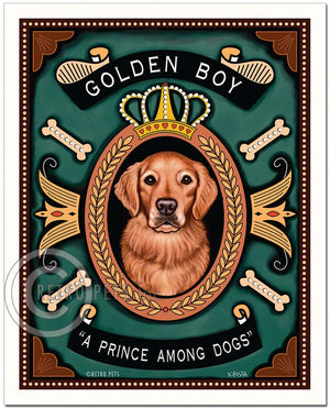 Golden Retriever Art "Golden Boy - A Prince Among Dogs" Art Print by Krista Brooks