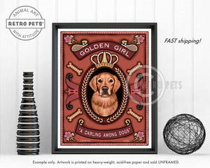 Golden Retriever Art "Golden Girl - A Darling Among Dogs" Art Print by Krista Brooks