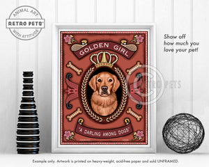 Golden Retriever Art "Golden Girl - A Darling Among Dogs" Art Print by Krista Brooks