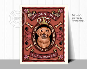Golden Retriever Art "Golden Girl - A Darling Among Dogs" Art Print by Krista Brooks