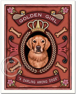 Golden Retriever Art "Golden Girl - A Darling Among Dogs" Art Print by Krista Brooks