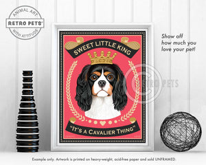 Cavalier King Charles Spaniel Wall Art | Retro Pets Art
