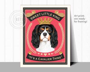 Cavalier King Charles Spaniel Wall Art | Retro Pets Art