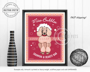 Poodle Art "Miss Bubbles" Art Print by Krista Brooks