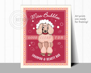Poodle Art "Miss Bubbles" Art Print by Krista Brooks
