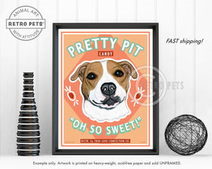 Pitbull Terrier Art "Pretty Pit Candy" Art Print by Krista Brooks