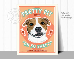Pitbull Terrier Art "Pretty Pit Candy" Art Print by Krista Brooks
