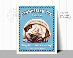 Pug Art "Slumbering Pug" Art Print by Krista Brooks
