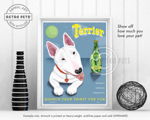 Bull Terrier Art "Terrier" Art Print by Krista Brooks | Retro Pets Art