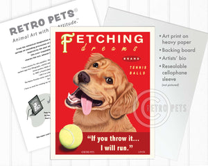 Fetching Dreams Retriever Art | Fetching Dreams Art | Retro Pets Art