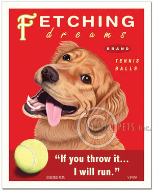 Fetching Dreams Retriever Art | Fetching Dreams Art | Retro Pets Art