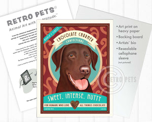 Labrador Retriever Art "Chocolate Charmer" Art Print by Krista Brooks
