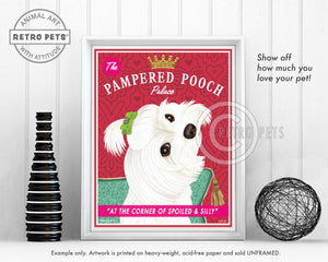Maltese Art "Pampered Pooch" Art Print by Krista Brooks
