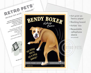 Bendy Boxer Art | Hodge Podge Hounds | Retro Pets Art