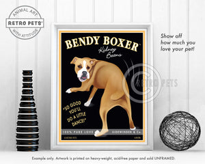 Bendy Boxer Art | Hodge Podge Hounds | Retro Pets Art