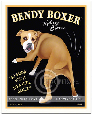 Bendy Boxer Art | Hodge Podge Hounds | Retro Pets Art