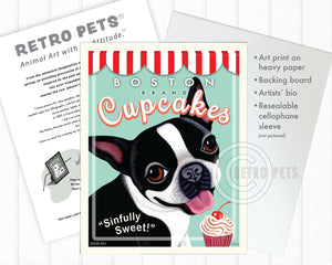 Boston Brand Cupcakes Art | Boston Cupcakes Art | Retro Pets Art