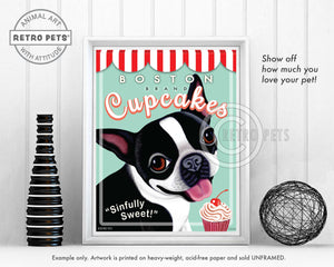 Boston Brand Cupcakes Art | Boston Cupcakes Art | Retro Pets Art